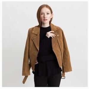 EUC $295 Modern Citizen 100% Leather Tan Suede Moto Biker Jacket